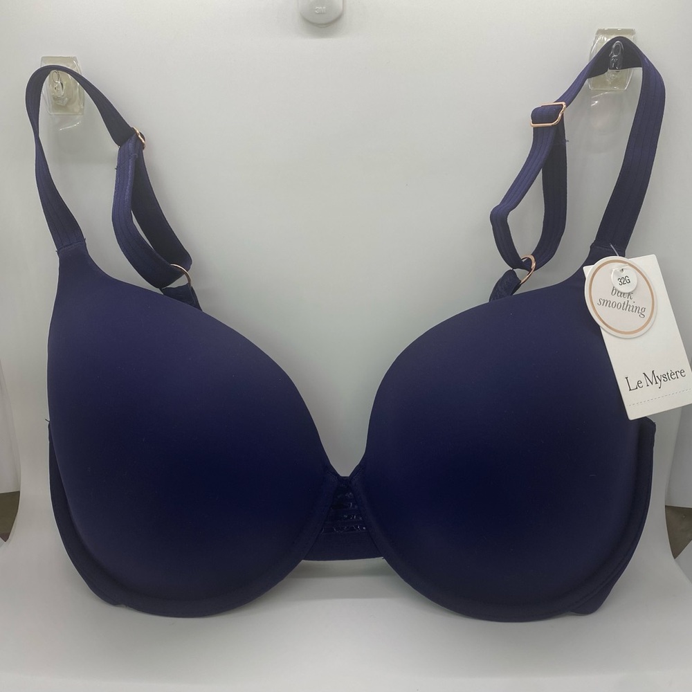 Le Mystere Blue T-Shirt Bra Second Skin Back smoother 32G evening blue NWT